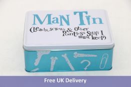 Six The Bright Side Man Tin Storage Boxes, Blue/White