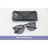 Ray-Ban RB4171 Erika Rubber Sunglasses, Black with Light Grey Lens