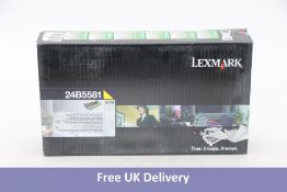 Lexmark 24B5581 Printer Cartridge, Yellow. Box damaged, Expiry date not shown