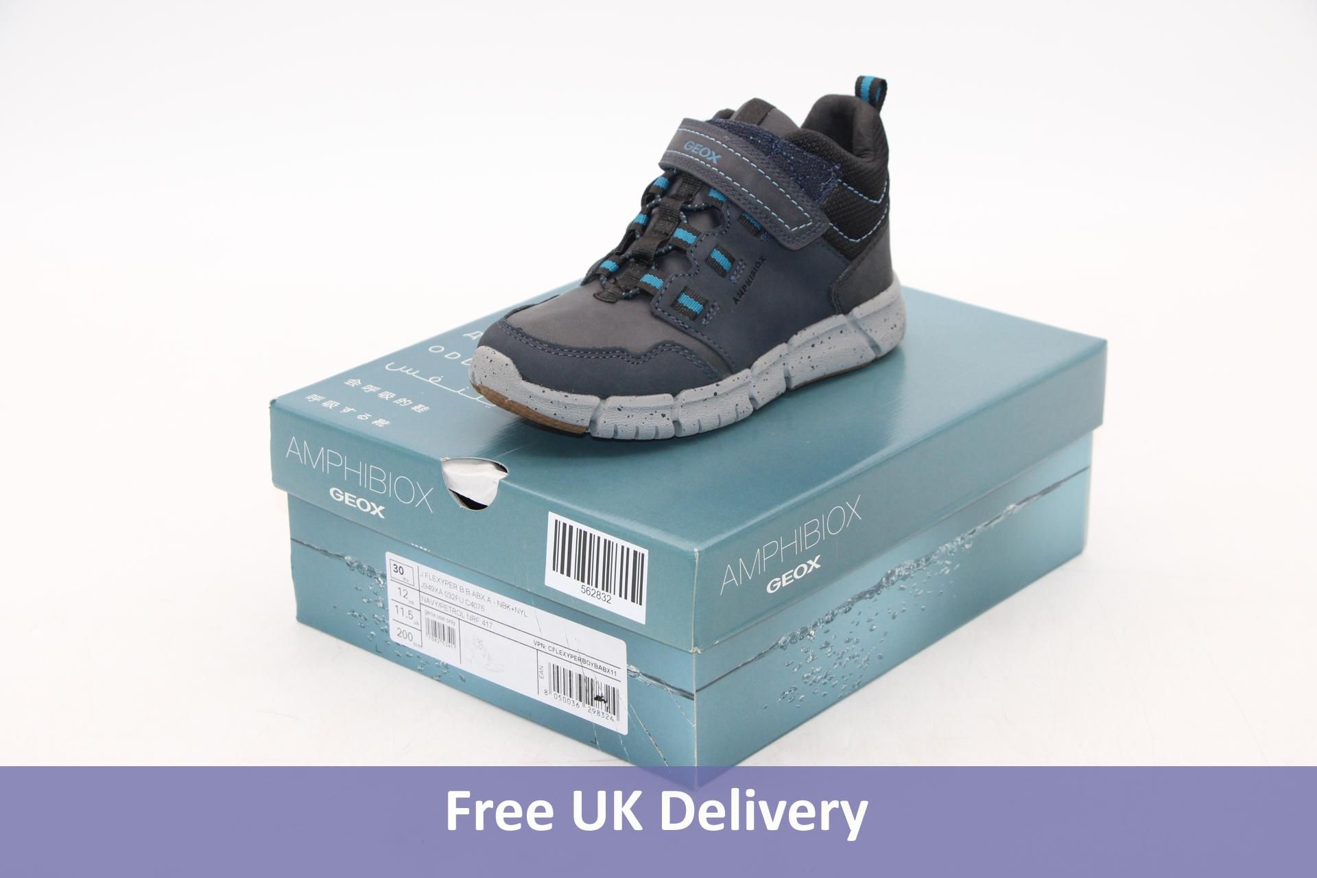 Amphibiox Geox J Flexyper Trainers, Navy/Petrol, UK 11, 5