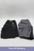 Two Blaklader Industry Stretch Shorts, Black/Grey, UK 34R