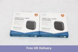 Two Eufy Security SmartTrack Link Bluetooth Item Finder and Key Finders, Works with Apple Find, Blac