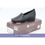 Pavers Women's Wide Fit Leather Penny Loafers, Black UK 4. Box damaged