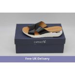 Caprice Women's Slip On Mule Leather Sandals, Black Naplak, UK 5