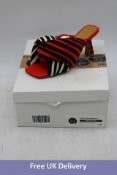Ugo Paulon Women's Shoes, Red/Black Stripe Mules, Size 36