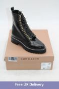 Carvela Women's Leather Sultry Chain Ankle Boots, Black, Size 37. Box damaged