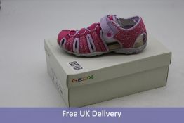 Geox Kid's Sandal J S.ROXANNE B - PRIN.DBK LYCRA, Fuchsia/Lilac, UK 5