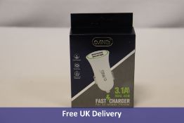 Eighteen ANG Fast Car Charger Dual USB, 3.1 A, White