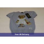 Polo Ralph Lauren Children's Short Sleeve Bear Sweater, Estate Blue, Size 6