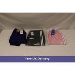 Three Adidas items to include 1x Boy's Badge of Sport Fleece Trousers, Blue, 7-8y, 1x Girl's Adicolo