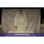Elagia Women's Square Neck Puff-Sleeve Midi Dress, White, Medium