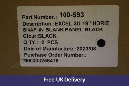 Ten Excel 3U 19" Horizontal Snap-In Blank Panels, Black, 100-593