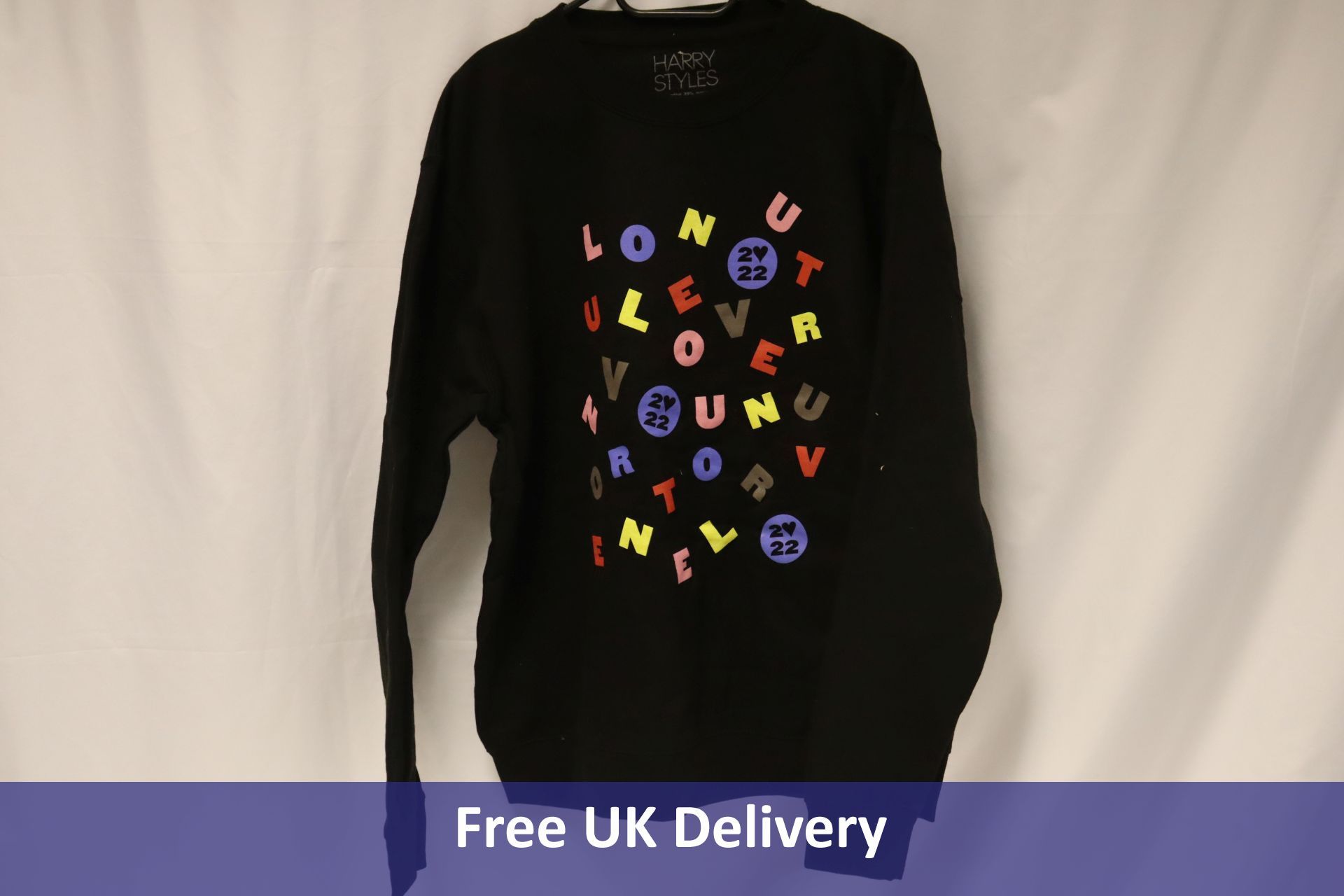 Harry Styles Love On Tour Soup Crewneck, Black/Multi Coloured, Large