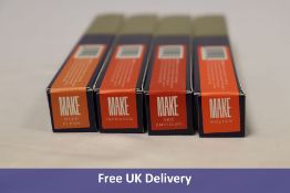 Four MAKE Cream Supreme Lipsticks to include 1x Red Emission, 1x Infrared, 1x Deep Flesh, 1x Molten