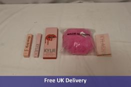 Kylie Skin items to include 1x Velvet Liquid Lipstick and Liner, 1x Glow Balm, 3x Matte Liquid Lipst