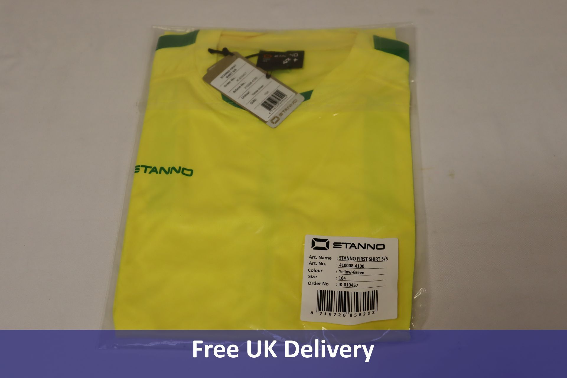Ten Stanno First Sports Shirt, Yellow/Green, Size 164