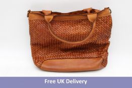 Mela D'oro Vera Pelle Genuine Leather Shoulder Handbag, Tan, 33 x 29 x 12cm