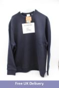 Burberry Label Cotton Jersey Sweatshirt, Smoked Navy, Size L