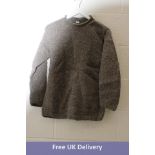 Sorazora Unisex Hand Knit Wool Jumper, Grey, Size M