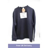 Burberry Label Cotton Jersey Sweatshirt, Smoked Navy, Size XL