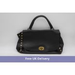 Mela D'oro Borse In Pelle Genuine Leather Handbag, Black, 44 x 25 x 11cm