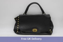 Mela D'oro Borse In Pelle Genuine Leather Handbag, Black, 44 x 25 x 11cm