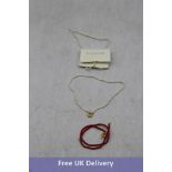Two Pieces of By Nouck Jewellery to include 1x Base Red Cubes Necklace with DYO Big Pearl and Medium
