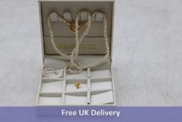 Four Pieces of By Nouck Jewellery to include 1x Pearl Necklace, 1x Hoop with 'S' Initial, 1x Ear Stu