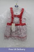 Two Tutto Piccolo Cotton Dresses, Red, 1x 24 Months and 1x 36 Months