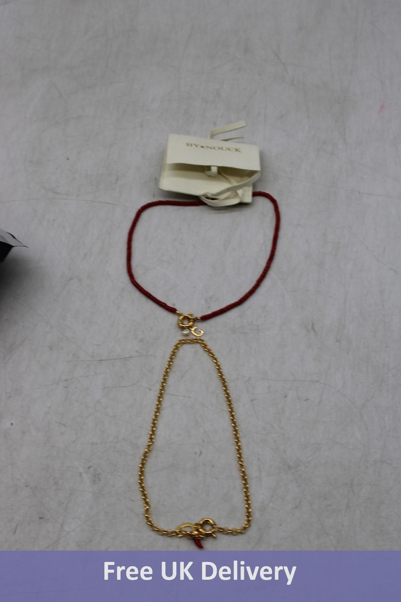 Two Pieces of By Nouck Jewellery to include 1x Rolo Chain with 'C' Initial and Red Horn Pendant, 1x