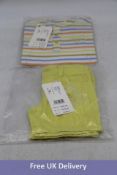 Tutto Piccolo Cotton Striped Shorts and Shirt Set, Yellow, 24 Months