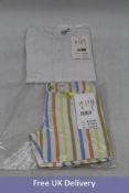 Tutto Piccolo Blouse and Short Set, White/Yellow Stripe, 18 Months