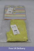 Tutto Piccolo Cotton Striped Shorts and Shirt Set, Yellow, 18 Months