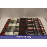 Five Highland Tweeds Lamb Wool Check Scarves, Assorted Colours