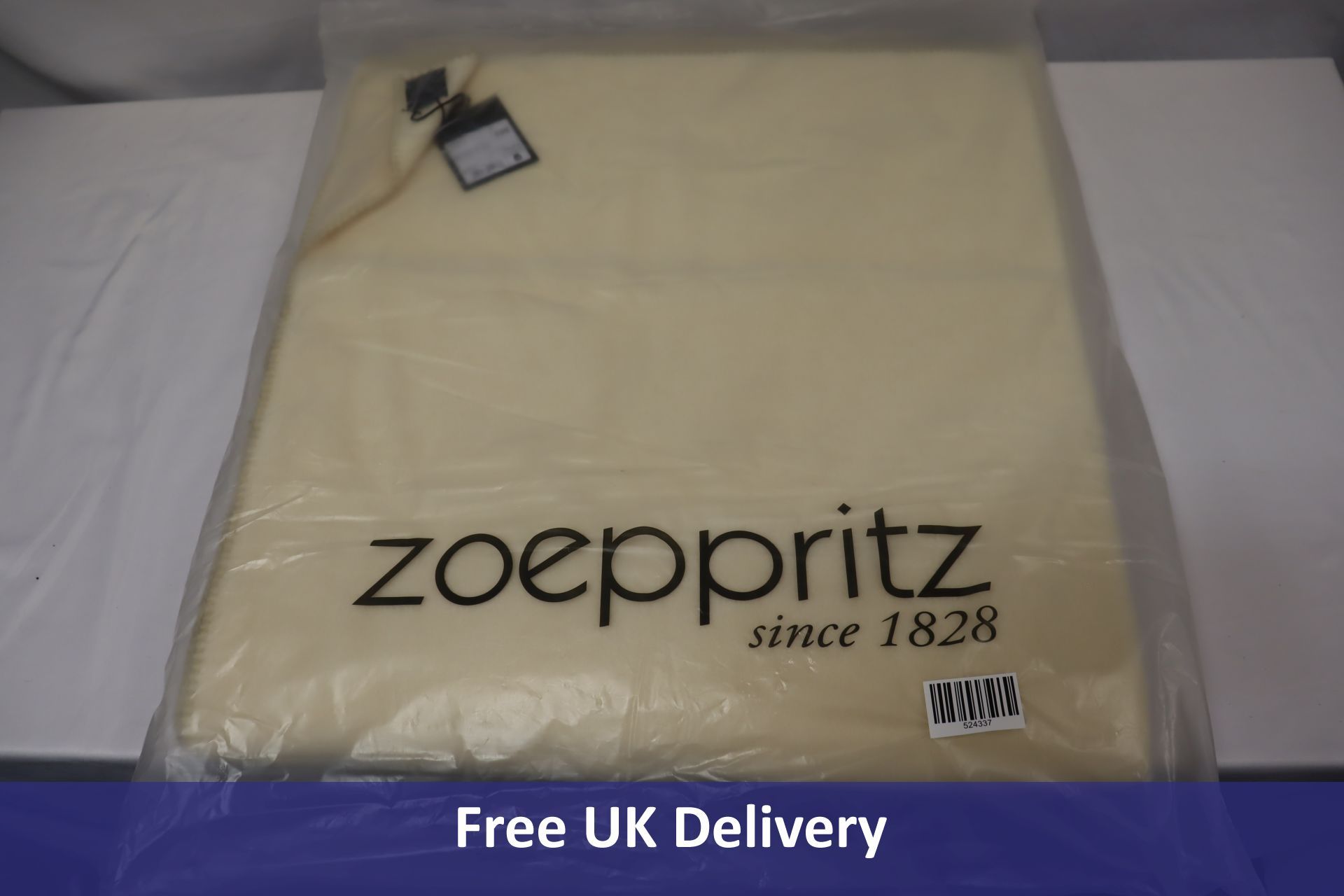 Zoeppritz Since 1828 Soft Fleece Throw/Blanket, Cream, 220 x 240cm