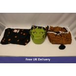 Three Micheline Pitt items to include 1x Monster Cross Body Bag, 1x Pumpkin King Maneater Swing Dres