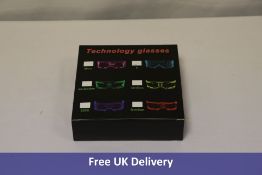 Ten Lumous LED Cyberpunk Honeycomb Glasses, Multi Colour LED