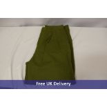 Two pairs of Mads Norgaard Canvas Paria Trousers, Fir Green to include 1x Size 38 and 1x Size 40