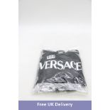 Versace Logo Print Sweatshirt Fleece, Black/White, Size 12A/152cm