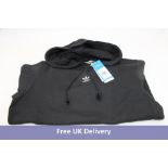 Adidas Fleece Overhead Hoodie, Black, UK Size 12 Years