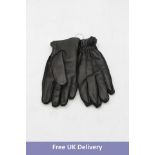 New and Lingwood Deerskin Gloves with Removable Lining, Black Red, Size 9.5