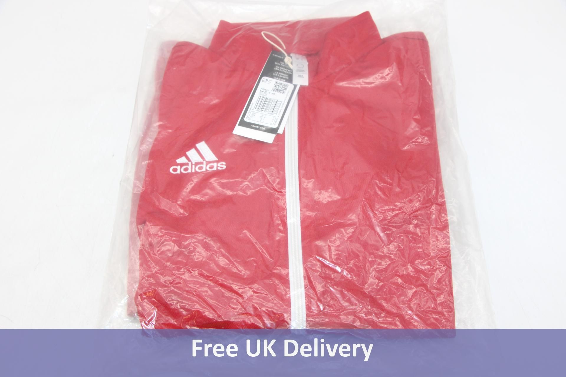 Two Adidas Entrada 22 Track Jackets, Red, UK Size M