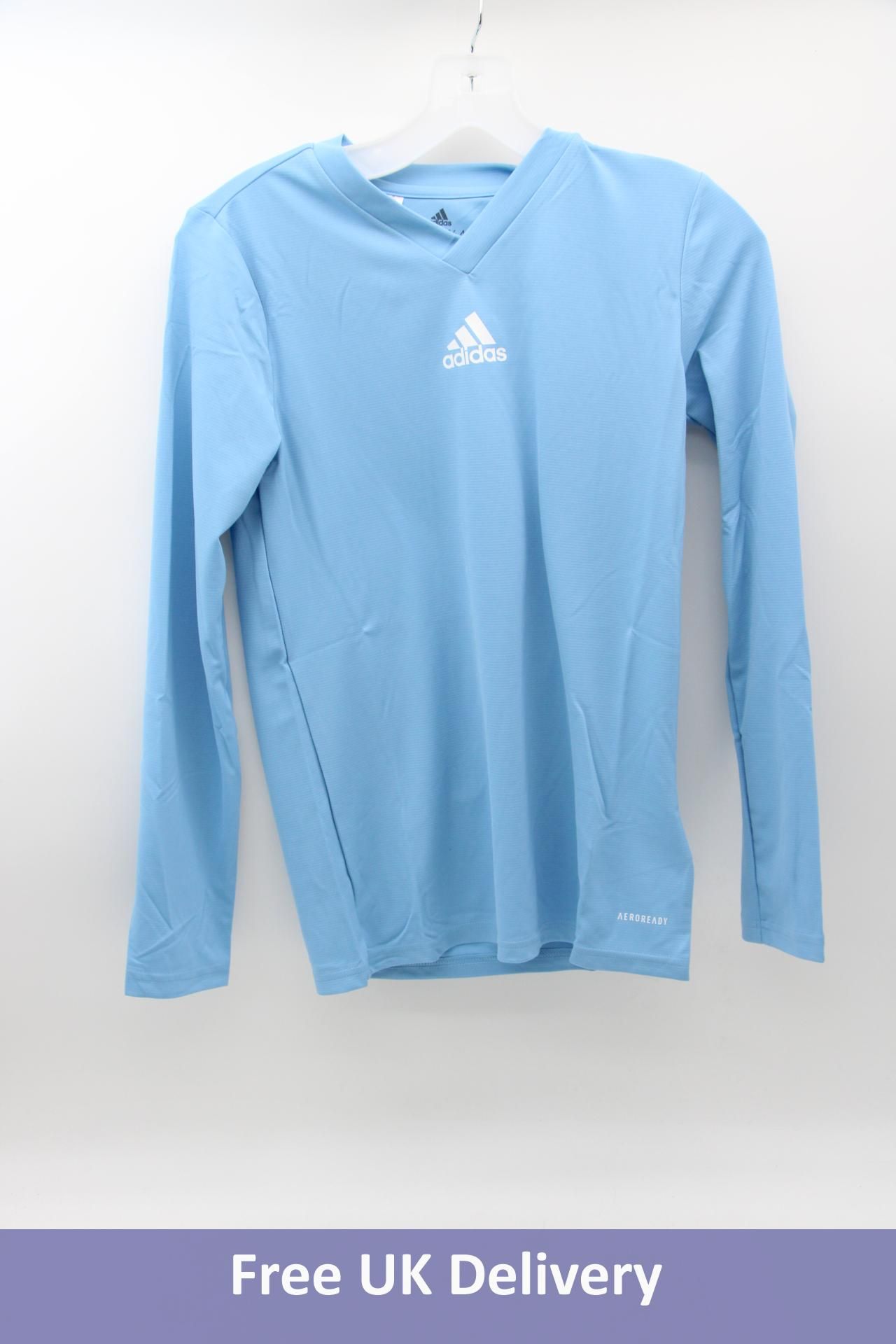 Two Adidas Base Long Sleeve T-Shirts, Blue, UK Size 13-14 Years