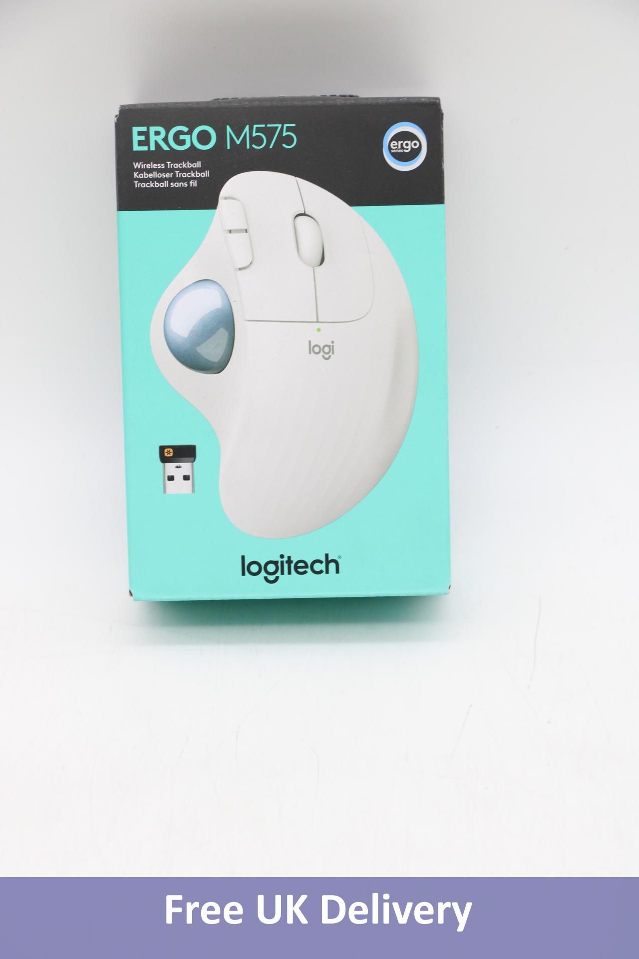 Logitech Ergo M575 Wireless Trackball Mouse, White