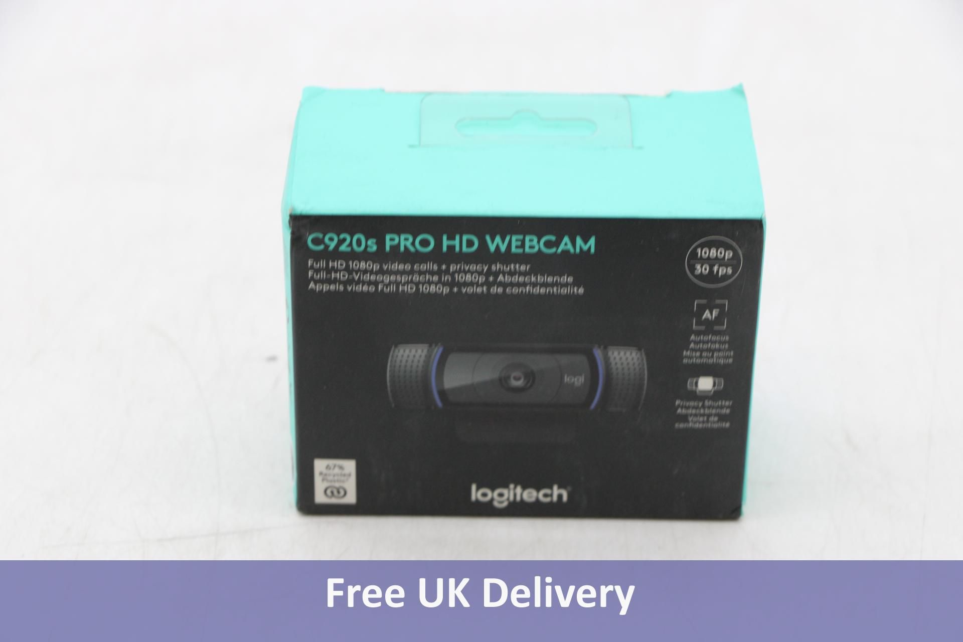 Logitech C920s Pro HD Webcam, 1080p, Black