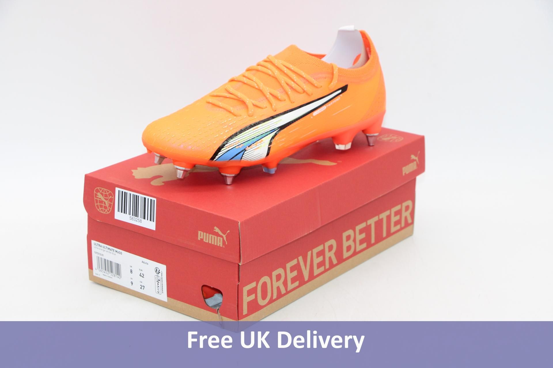 Puma Ultra Ultimate Mx5G Football Boots, Orange, UK 8