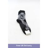 Burberry Check Cotton Blend Socks Set, Black/White, Size L, 3 in Pack