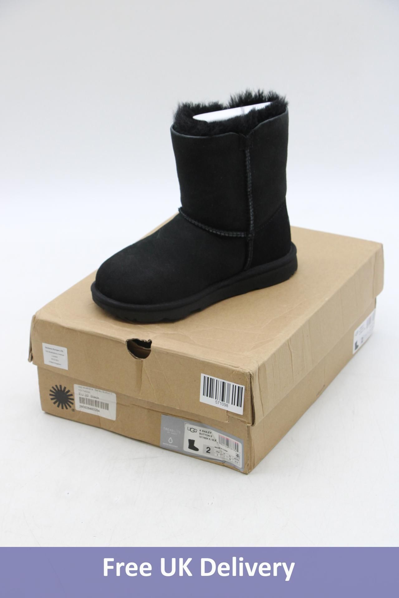 Ugg K Bailey Button II, Black, UK 1. Box damaged