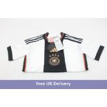 Two Adidas Germany DFB H JSY Y T-Shirt, White/Black, UK 7-8Y