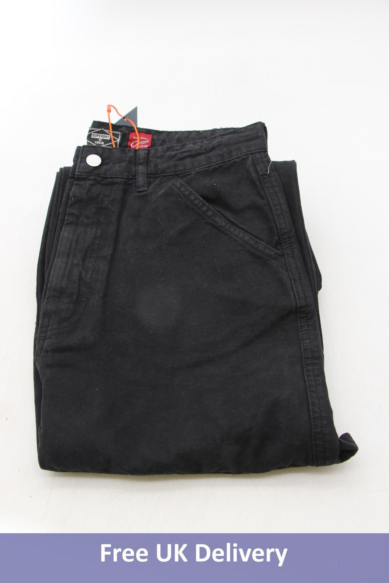 Superdry Vintage Wide Carpenter Pants, Black, Size W30/L32